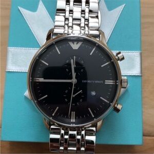 Emporio ARMANI Dark Blue Steel Chronograph Men's Watch